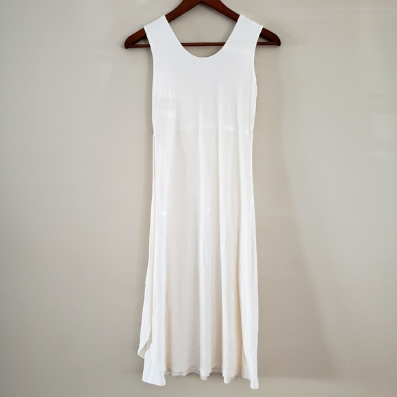OQOQO by Lululemon White Bamboo Dress V Neck Cross Front XS Extra Small - Picture 2 of 5